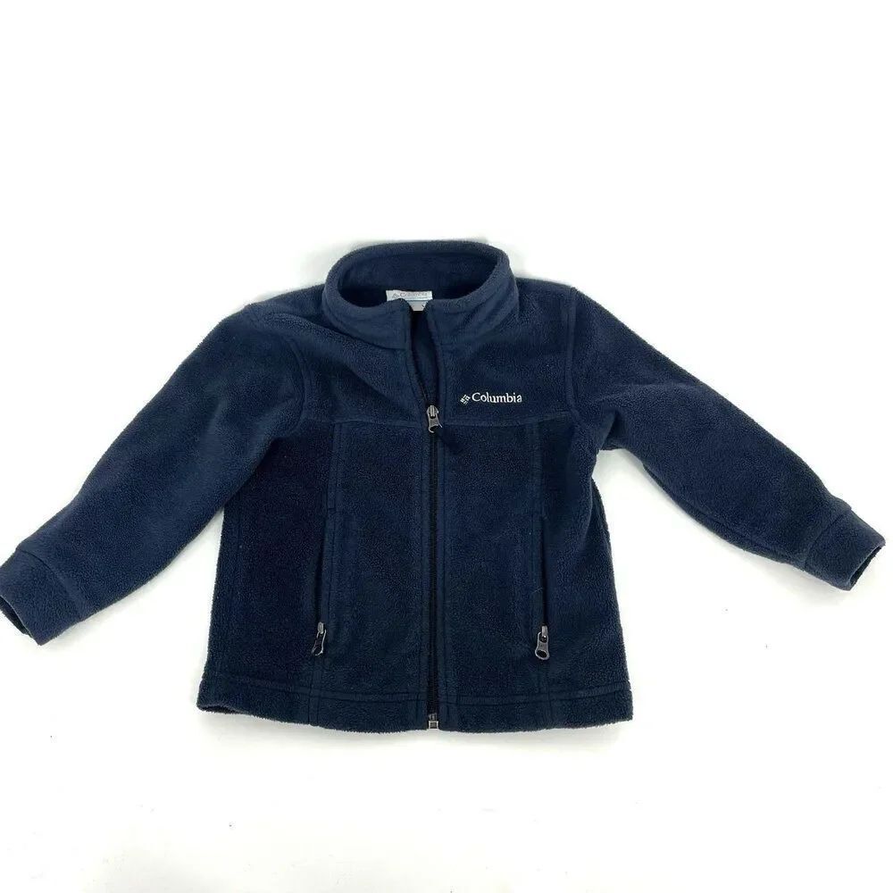 Columbia Kids Toddler Jacket Size 3T Navy Zip Up Fleece Unisex Fall Winter Layer